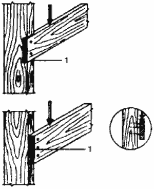 Соединение элементов конструкций деревянных перекрытий