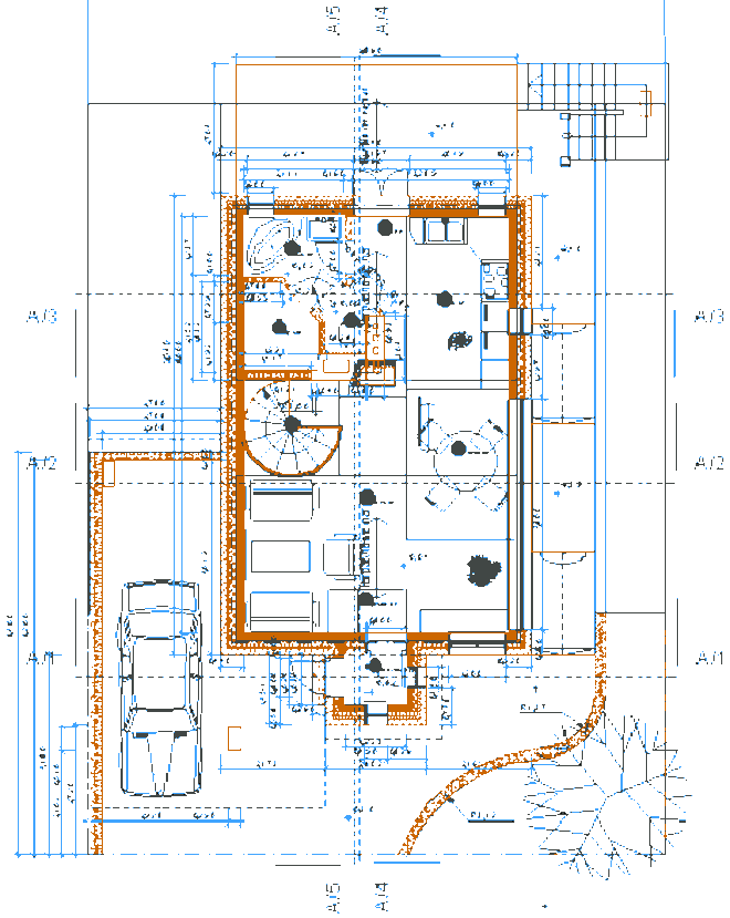 Маленький загородный дом для уик-энда, план первого этажа