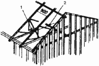 Временные монтажные крепления стропил