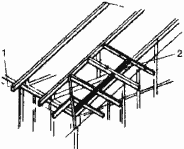 Установка опорных конструкций карнизов