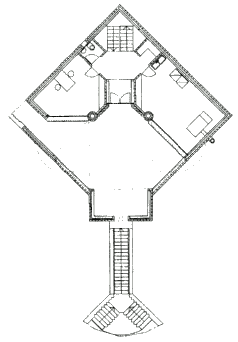 Вилла Дженини (Casa Genini), план первого этажа