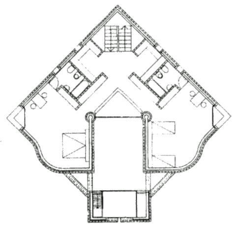 Вилла Дженини (Casa Genini), план третьего этажа