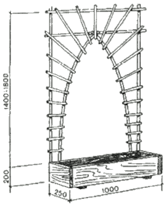 Переносная трельяжная стенка с ящиком для грунта