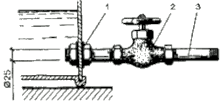Сливной кран системы