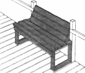 Встроенное сиденье, устроенное на высокой террасе