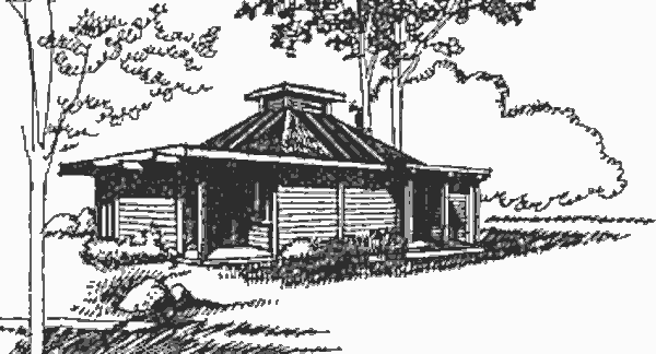 Дом с шатровой крышей и «солнечной трубой»