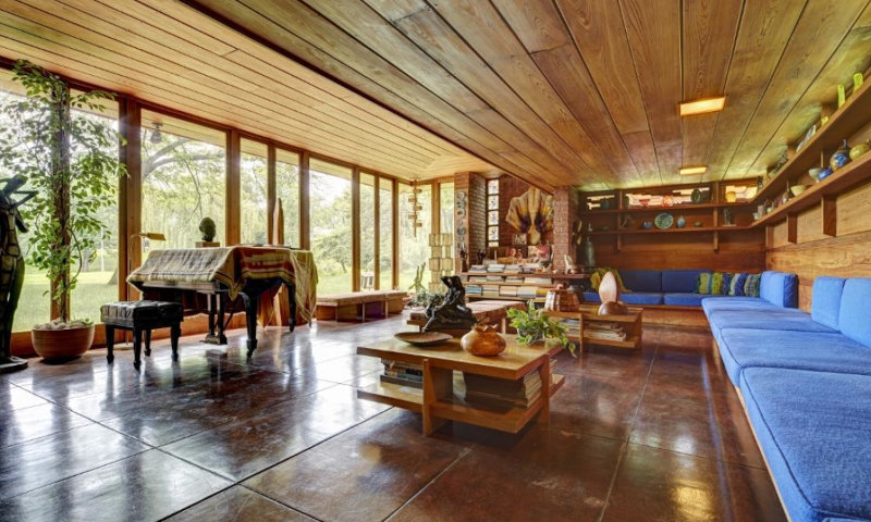 Дом Мелвина Смита (Smith House) — проект Фрэнка Ллойда Райта, интерьер