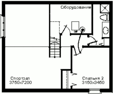 Проект маленького канадского энергосберегающего бунгало, план нижнего уровня