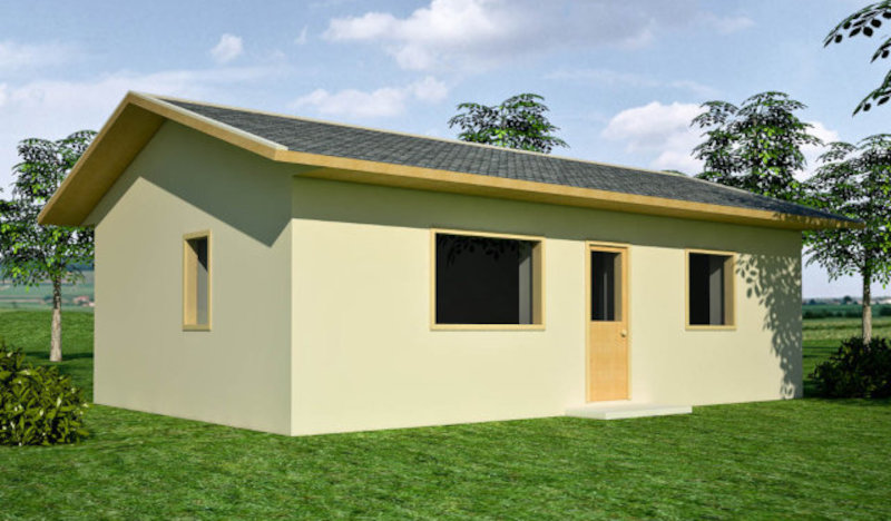 Проект землебитного дома Economizer Earthbag House, внешний вид