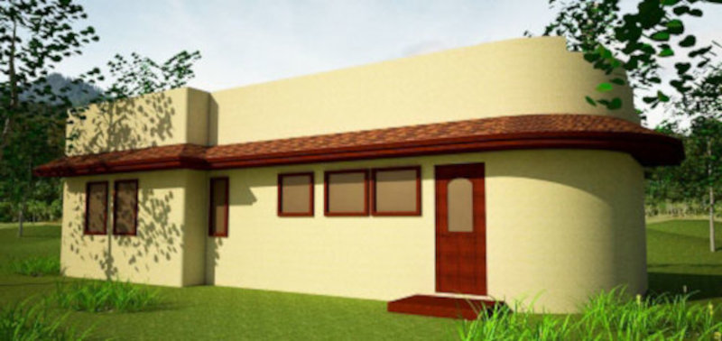 Проект землебитного солнечного дома Solar Santa Fe, внешний вид