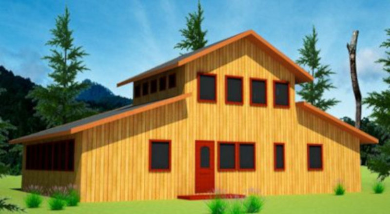 Проект растущего солнечного дома Barn-style House, внешний вид