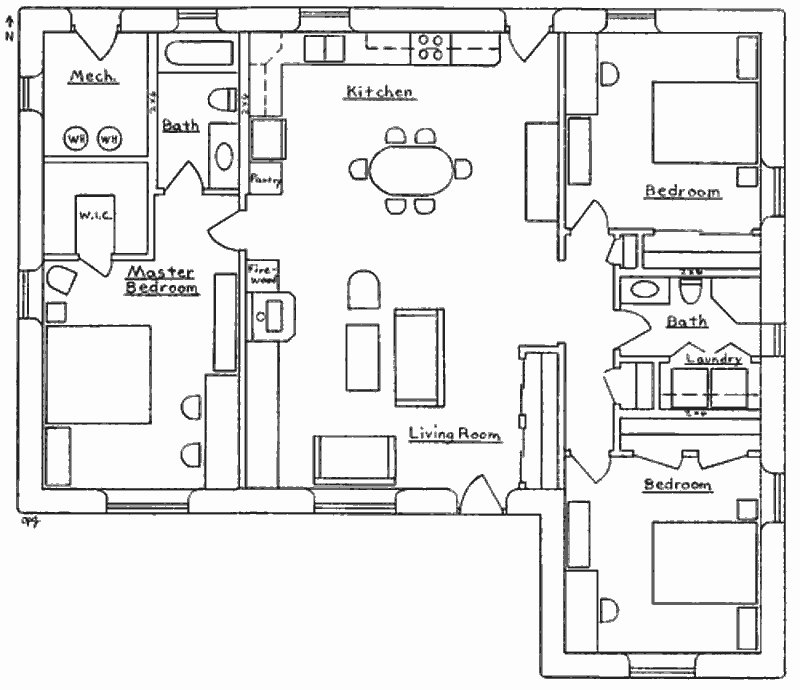 Проект землебитного дома Beachcomber House, план