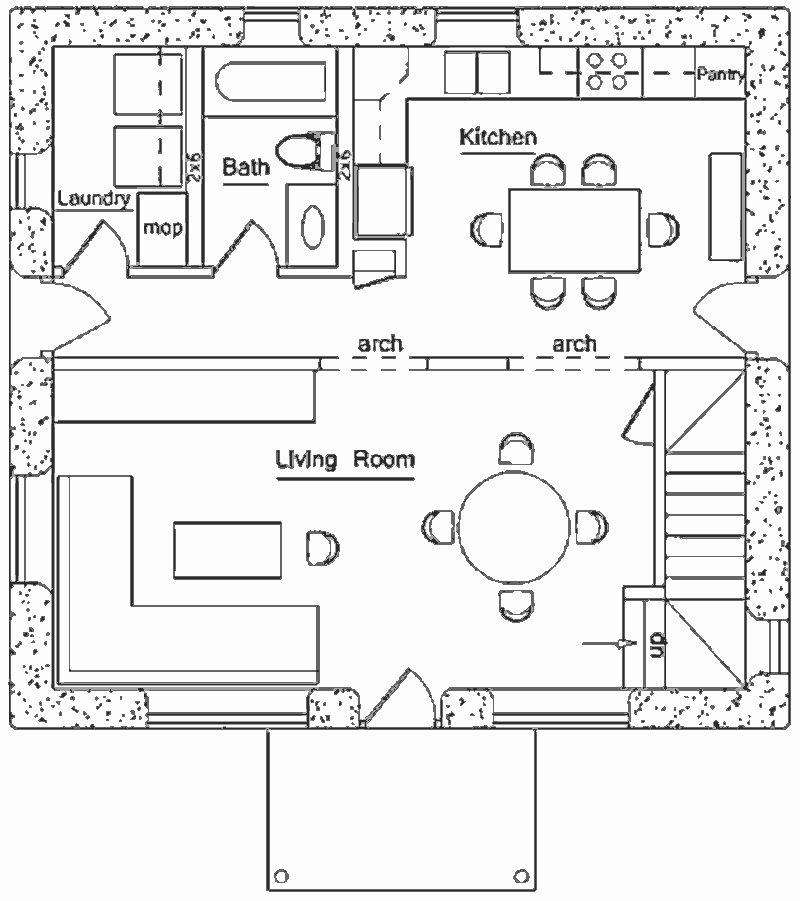 Проект дома для жаркого климата Chonburi House, план первого этажа
