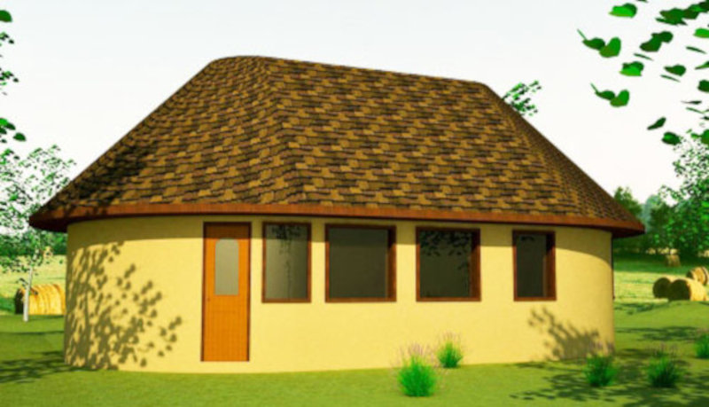 Проект землебитного английского коттеджа, внешний вид