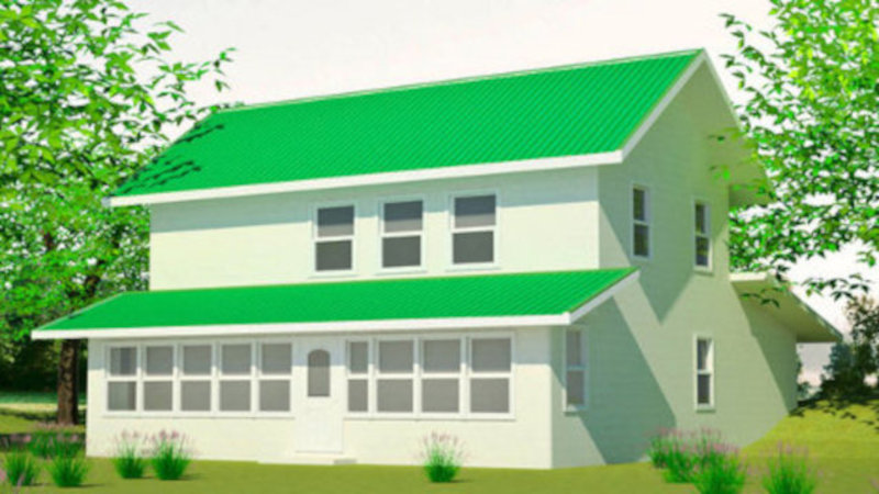 Проект классического фермерского солнечного дома, внешний вид