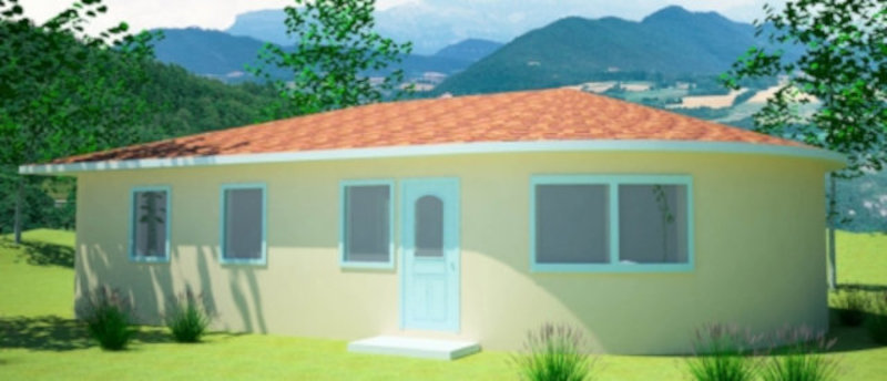 Проект средиземноморского землебитного дома, восточный фасад