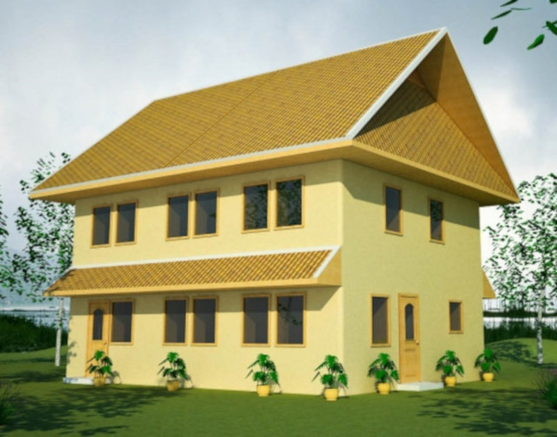 Проект горного солнечного дома, внешний вид