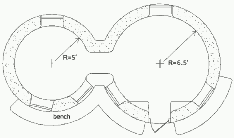 Проект маленького землебитного купольного дома, план